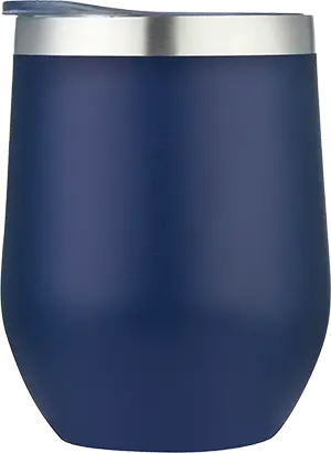 [LS-9986- Navy Blue] 12oz. . Powder Coated Stainless Steel Double Wall SS Vacuum Wine Cup (Navy Blue)