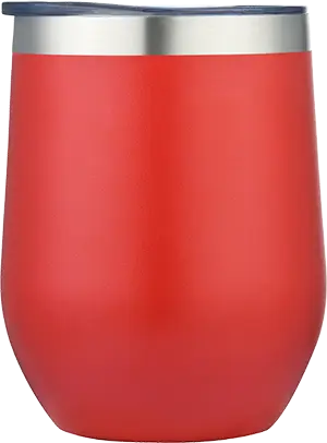 [LS-9986- Red] 12oz. . Powder Coated Stainless Steel Double Wall SS Vacuum Wine Cup (Red)