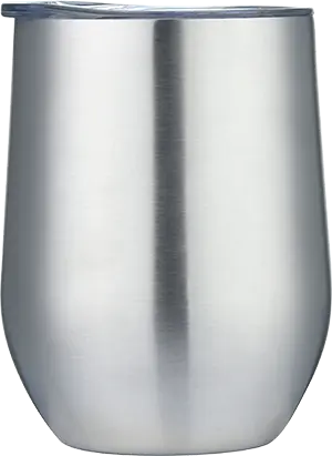 [LS-9986- Silver] 12oz. . Powder Coated Stainless Steel Double Wall SS Vacuum Wine Cup (Silver)