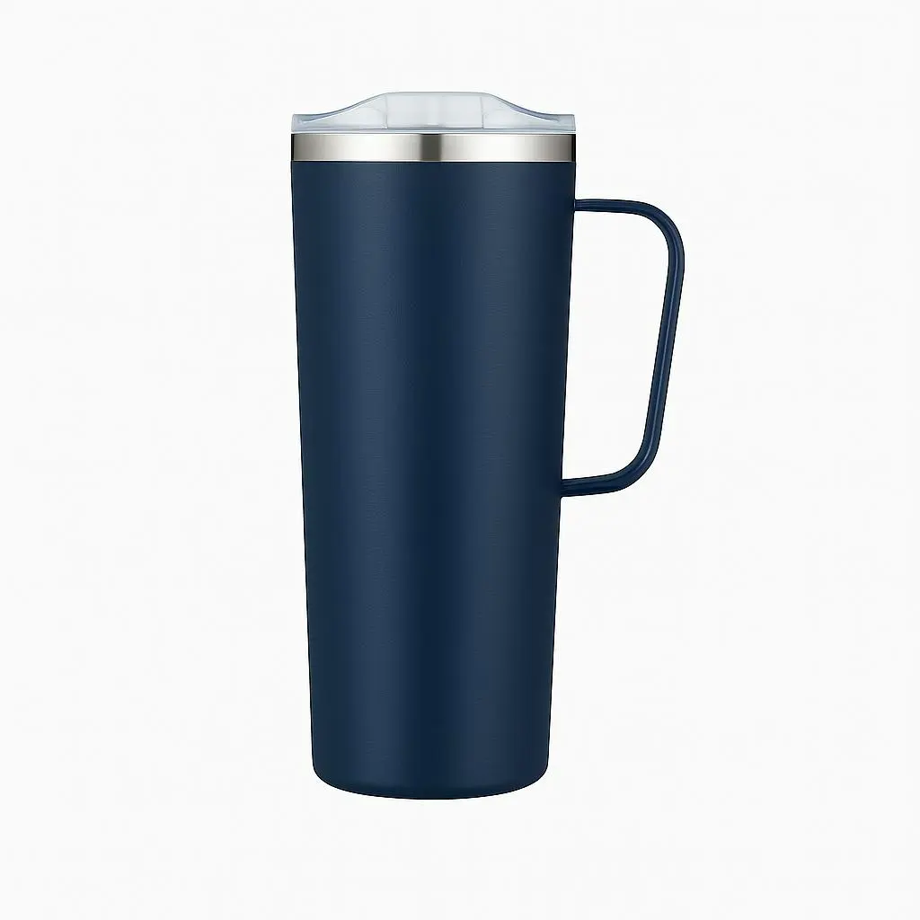 [LS-9995- Blue] 28oz Double Wall Vacuum Camping Mug with Handle (Blue)