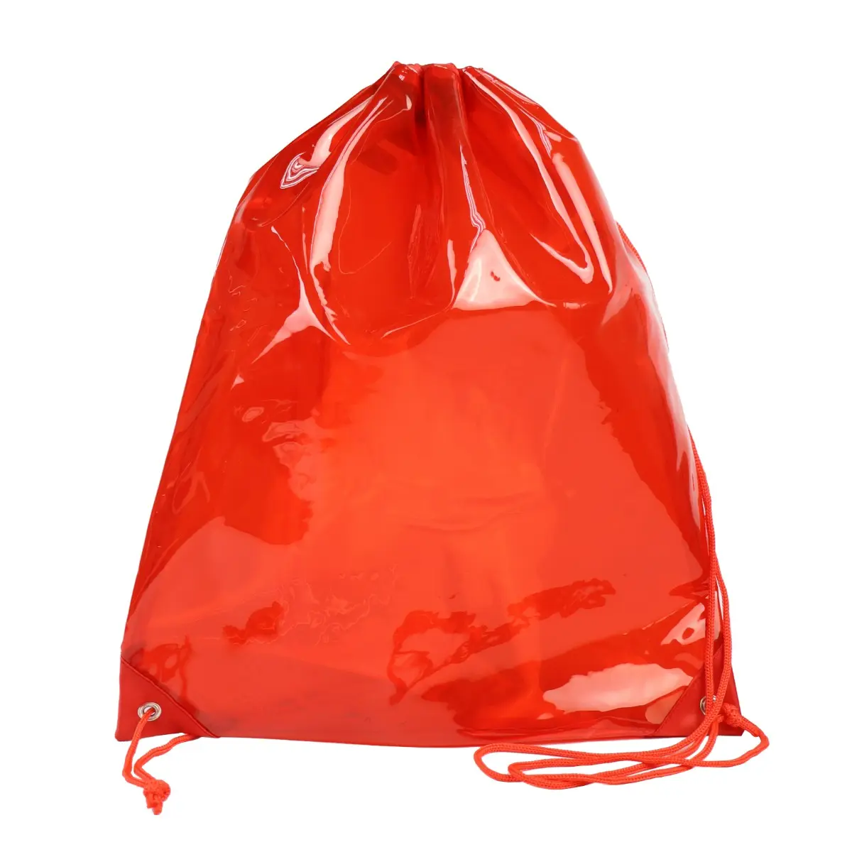 [LS-TPU602- Red] Clear Drawstring Bag (Red)