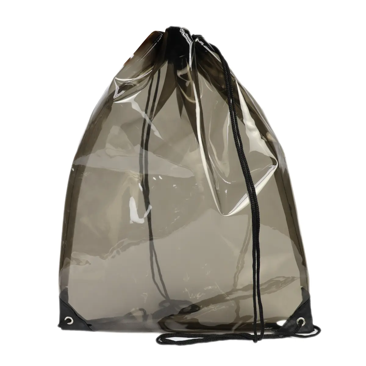 [LS-TPU602- Smoke] Clear Drawstring Bag (Smoke)