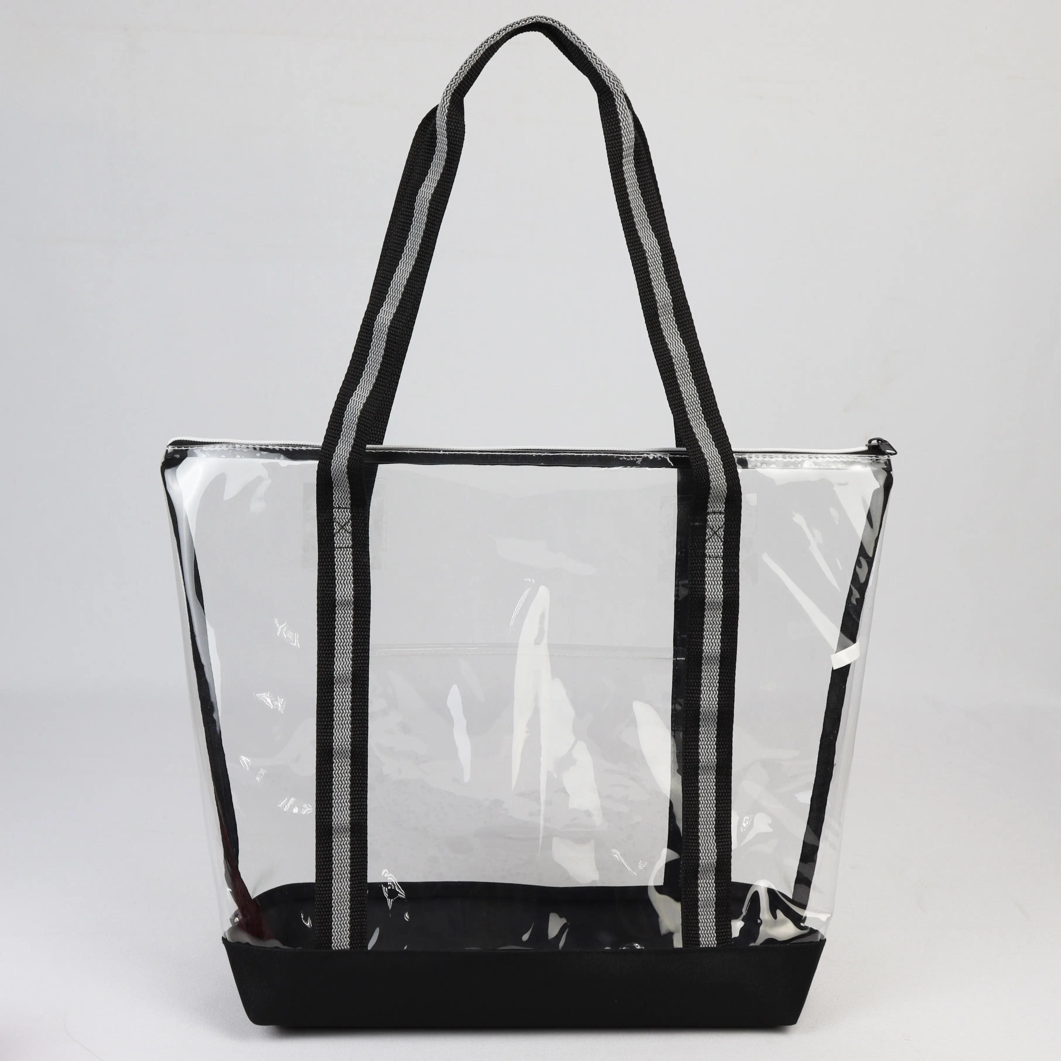 [LS-TPU606- Clear] Clear Tote Bag with Zipper (Clear)