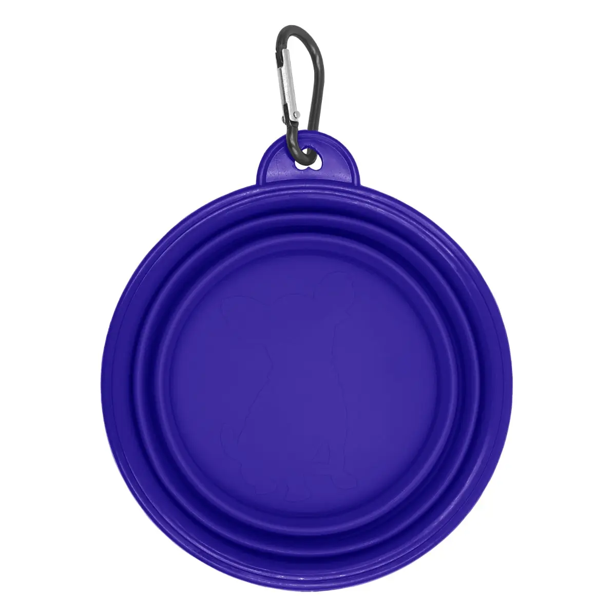 [SL-32- Purple] 12 oz Collapsible Silicone Dog Bowl with Carabiner (Purple)