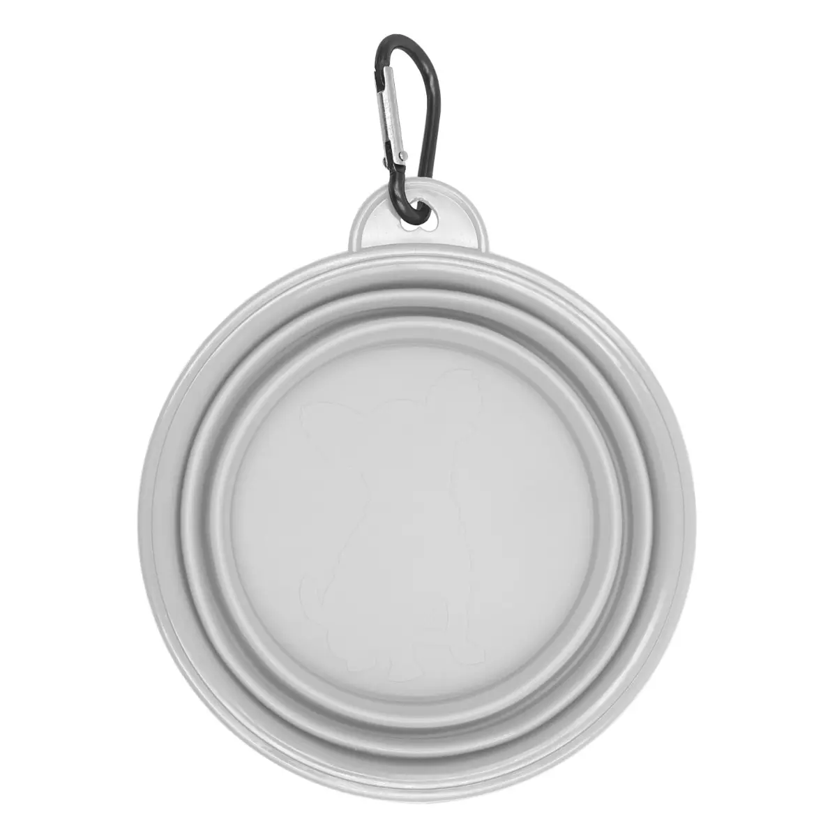 [SL-32- White] 12 oz Collapsible Silicone Dog Bowl with Carabiner (White)