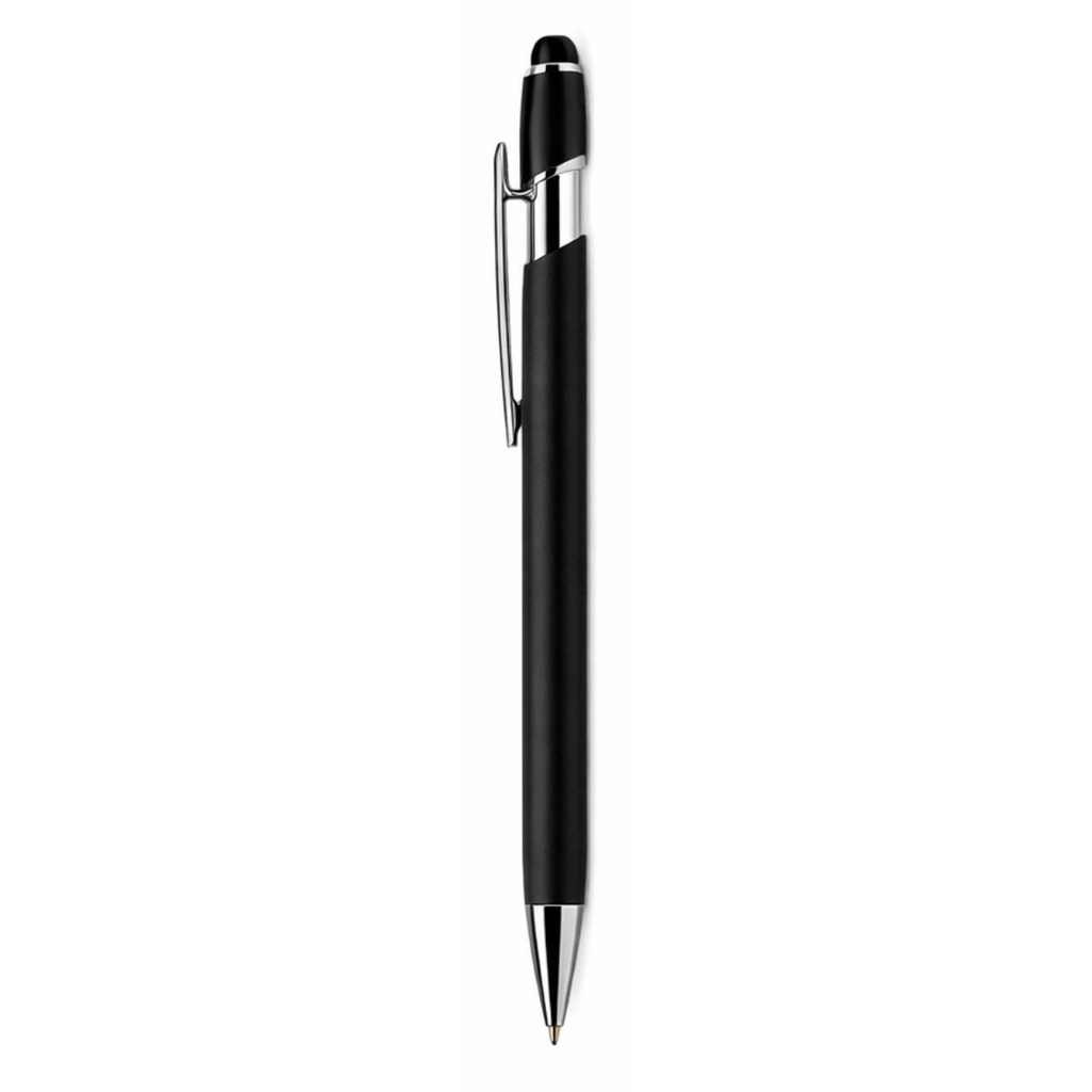 Soft Rubber Finish Click Metal Ballpoint Stylus Pen