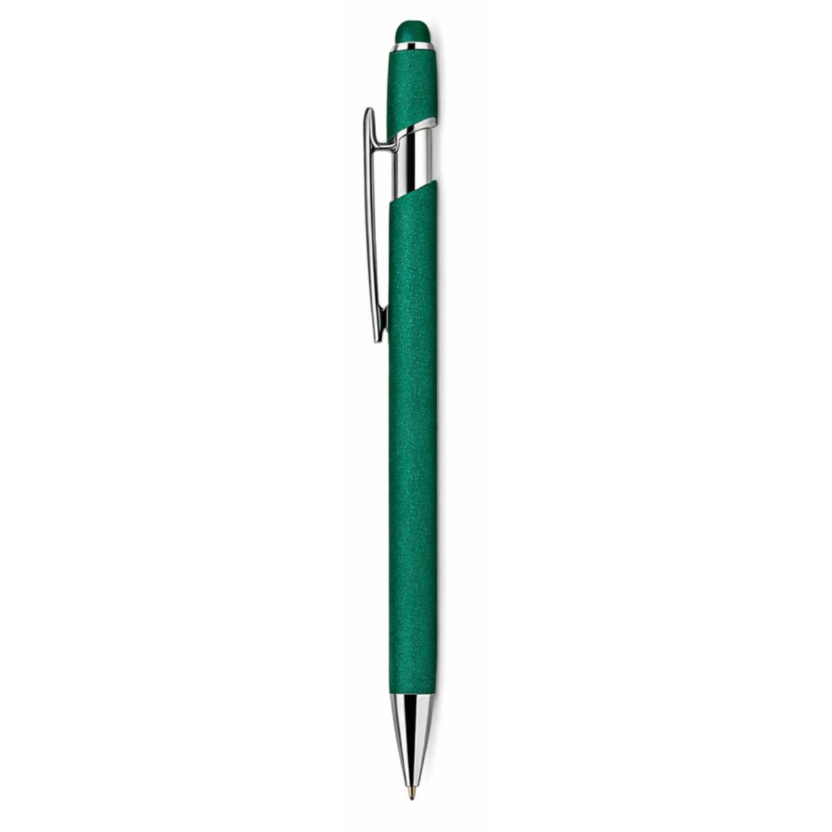 [VPS-10016- Green] Soft Rubber Finish Click Metal Ballpoint Stylus Pen (Green)