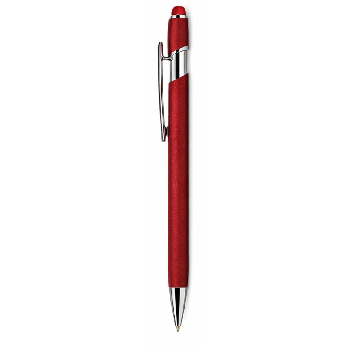 [VPS-10016- Red] Soft Rubber Finish Click Metal Ballpoint Stylus Pen (Red)