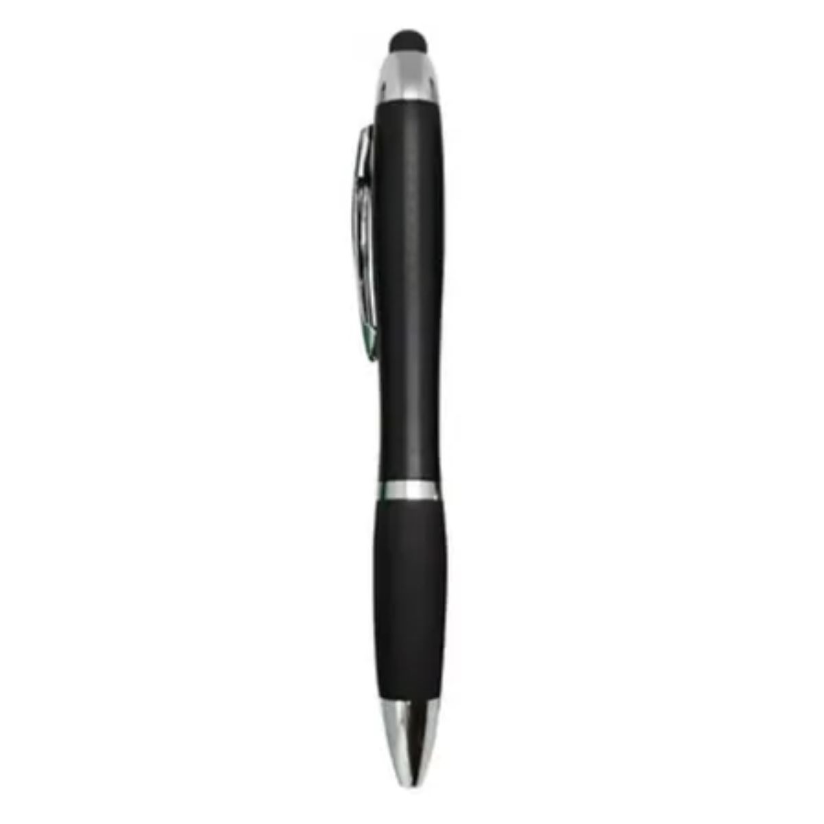 [VPS-10019- Black] Curvy Plastic Stylus Pen w/Light UP Engraving (Black)