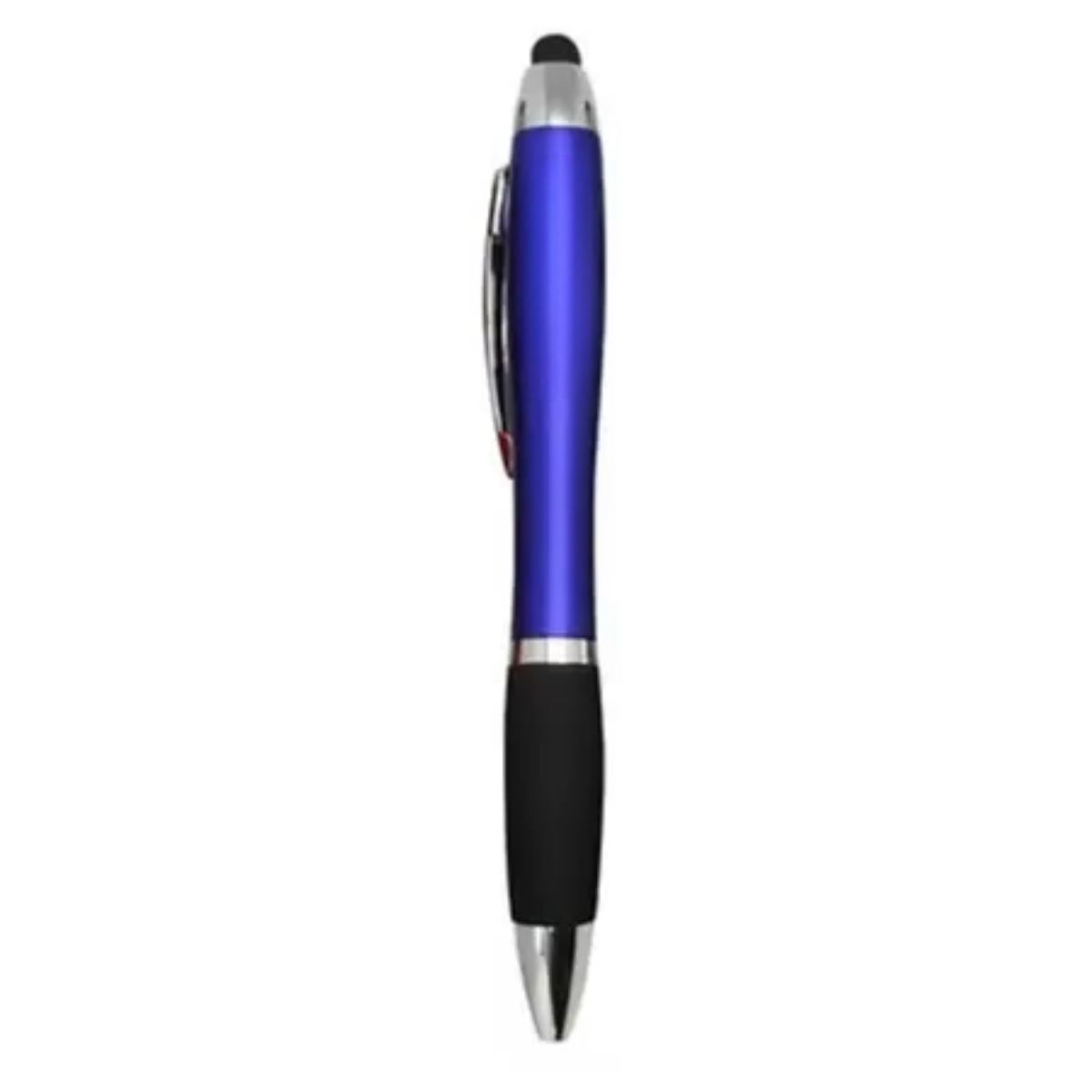 [VPS-10019- Blue] Curvy Plastic Stylus Pen w/Light UP Engraving (Blue)