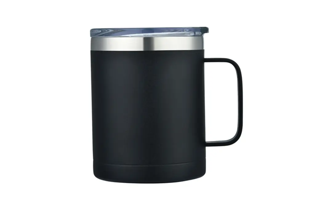[VPS-181102- Black] 14oz. Ss Vacuum Camping Mug W/Handle (Black)