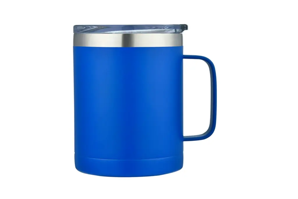 [VPS-181102- Blue] 14oz. Ss Vacuum Camping Mug W/Handle (Blue)