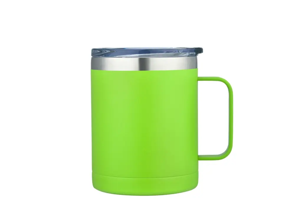[VPS-181102- Green] 14oz. Ss Vacuum Camping Mug W/Handle (Green)