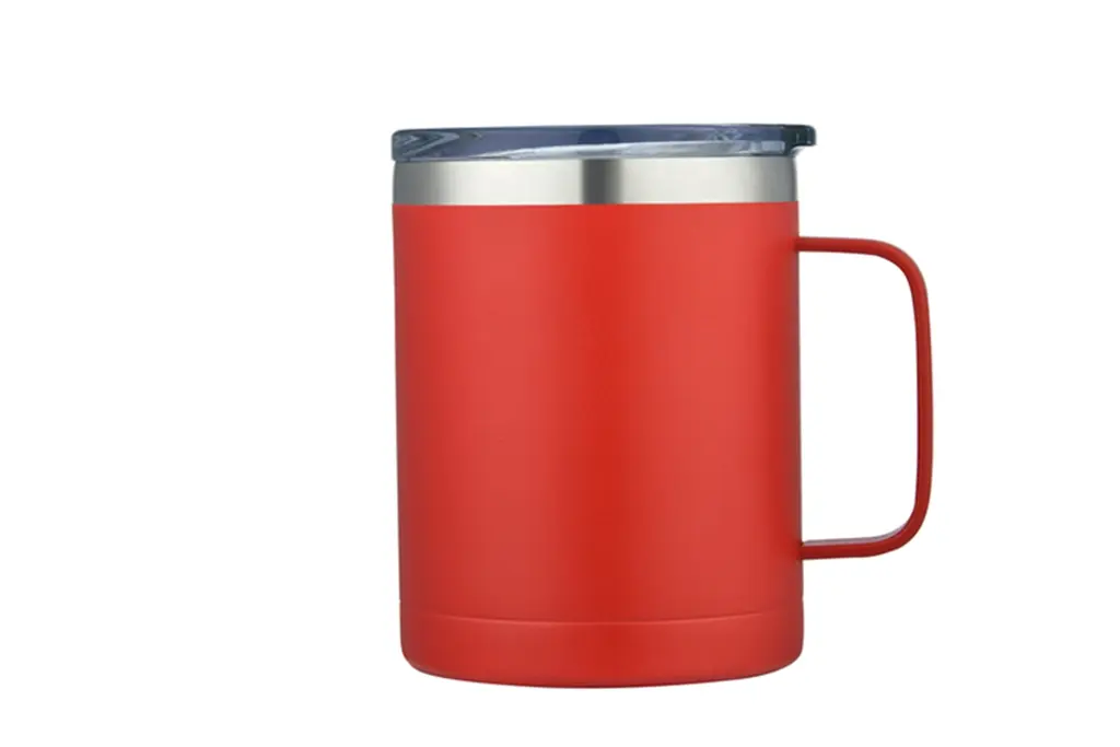 [VPS-181102- Red] 14oz. Ss Vacuum Camping Mug W/Handle (Red)
