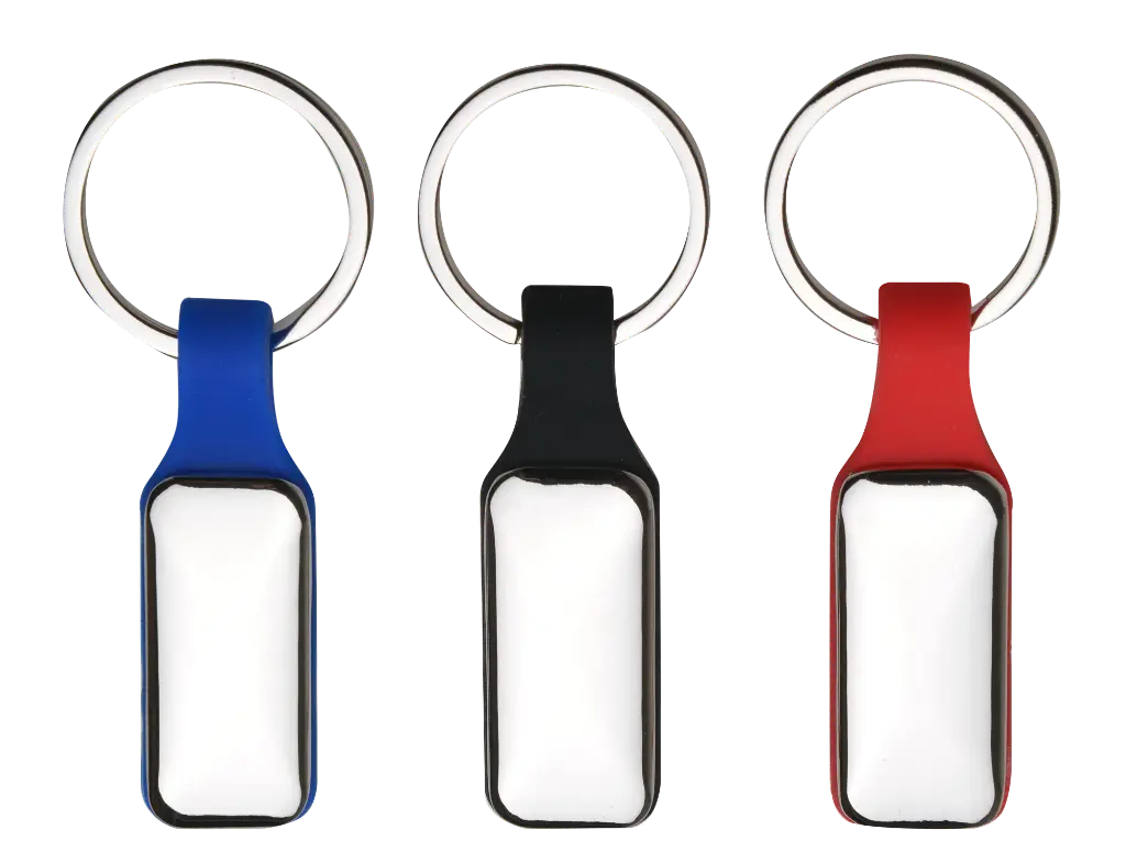 Metal Keychain w/ Silicone Strap