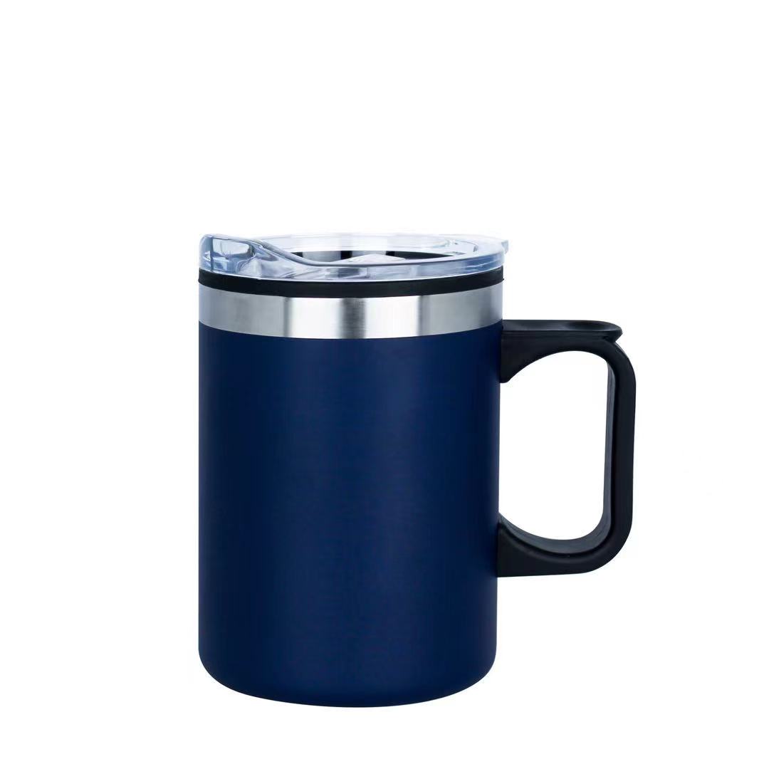 [VPS-210401- Blue] 14oz. Stainless Camping Mug W/Handle (Blue)