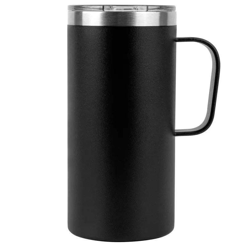 [VPS-221203- Black] 20oz.  Vacuum Insulated Tall Mug With Spill-Proof Clear Sip-Lid (Black)