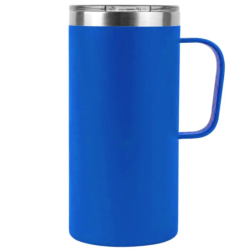 [VPS-221203- Blue] 20oz.  Vacuum Insulated Tall Mug With Spill-Proof Clear Sip-Lid (Blue)