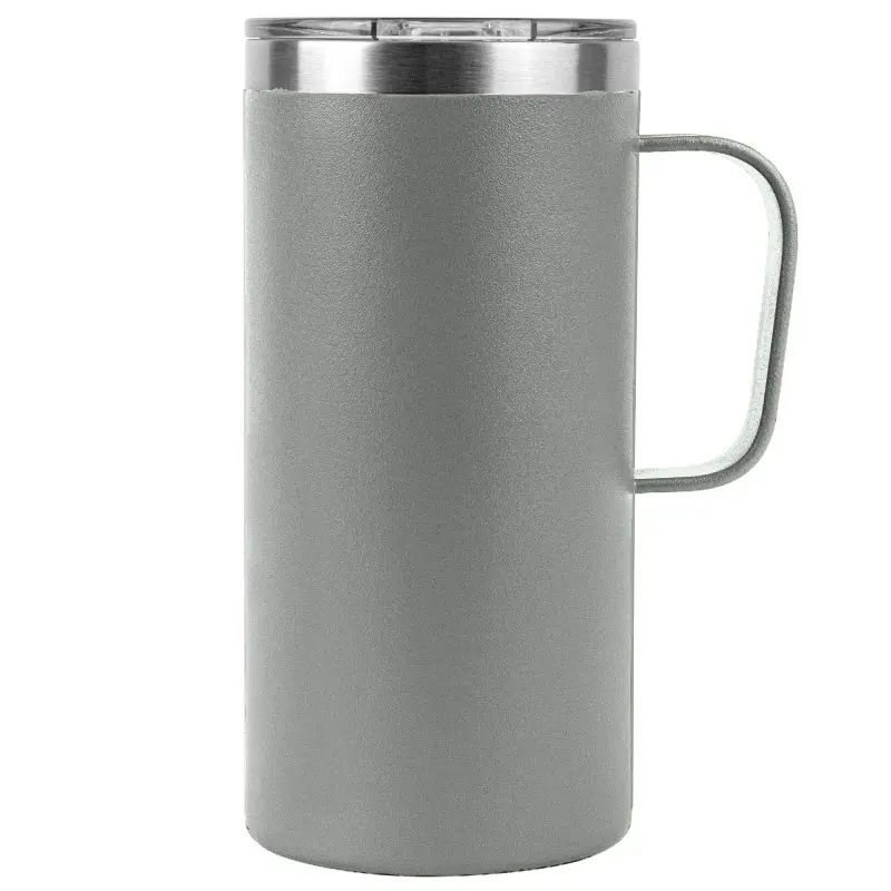 [VPS-221203- Grey] 20oz.  Vacuum Insulated Tall Mug With Spill-Proof Clear Sip-Lid (Grey)