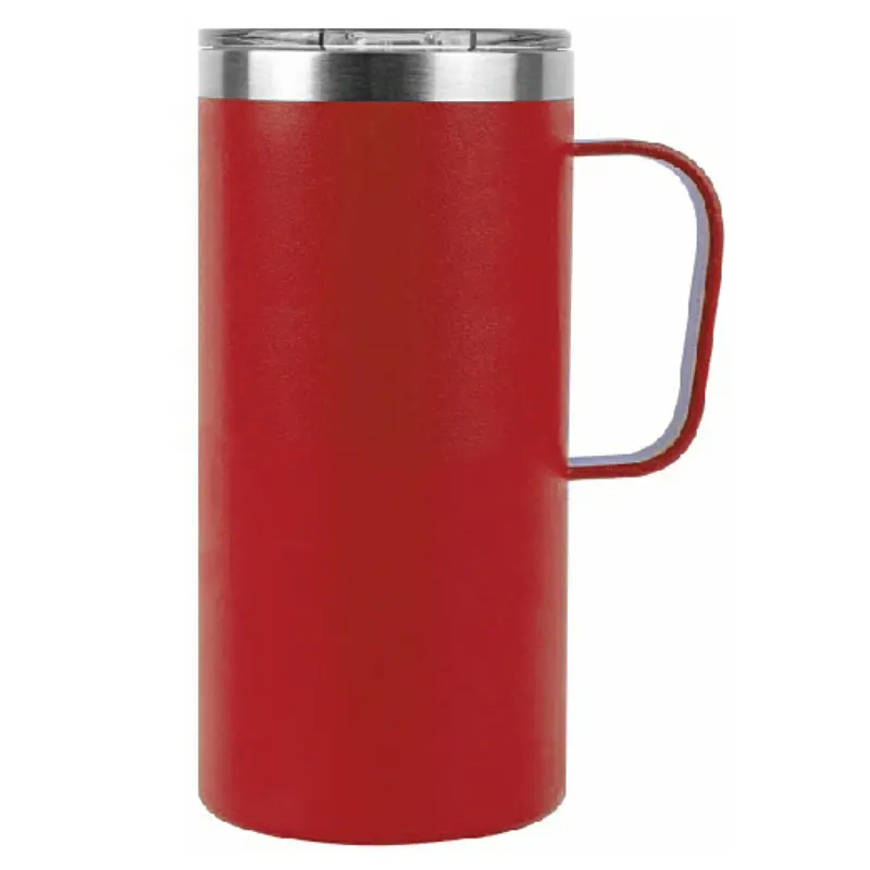 [VPS-221203- Red] 20oz.  Vacuum Insulated Tall Mug With Spill-Proof Clear Sip-Lid (Red)