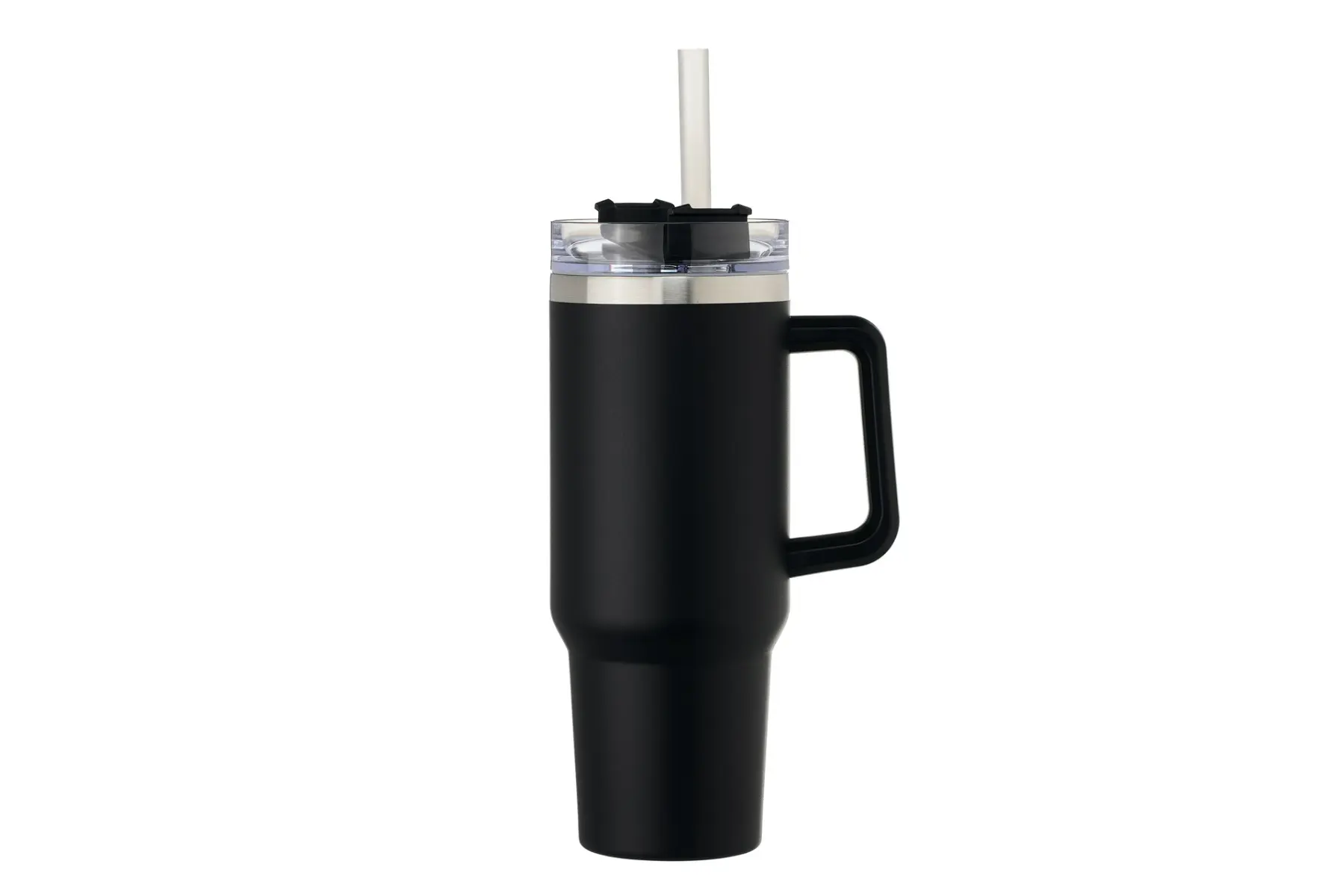 [VPS-230301- Black] 40oz SS Double Wall Vacuum Mug & Straw Lid with Twist Closure (Black)