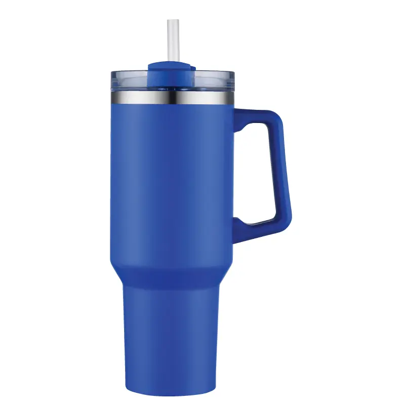 [VPS-230301- Blue] 40oz SS Double Wall Vacuum Mug & Straw Lid with Twist Closure (Blue)