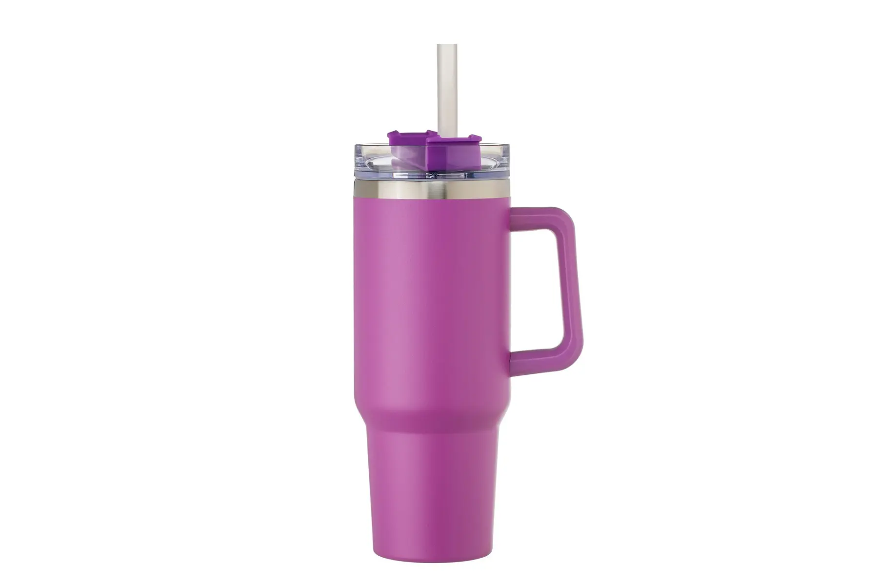[VPS-230301- Purple] 40oz SS Double Wall Vacuum Mug & Straw Lid with Twist Closure (Purple)