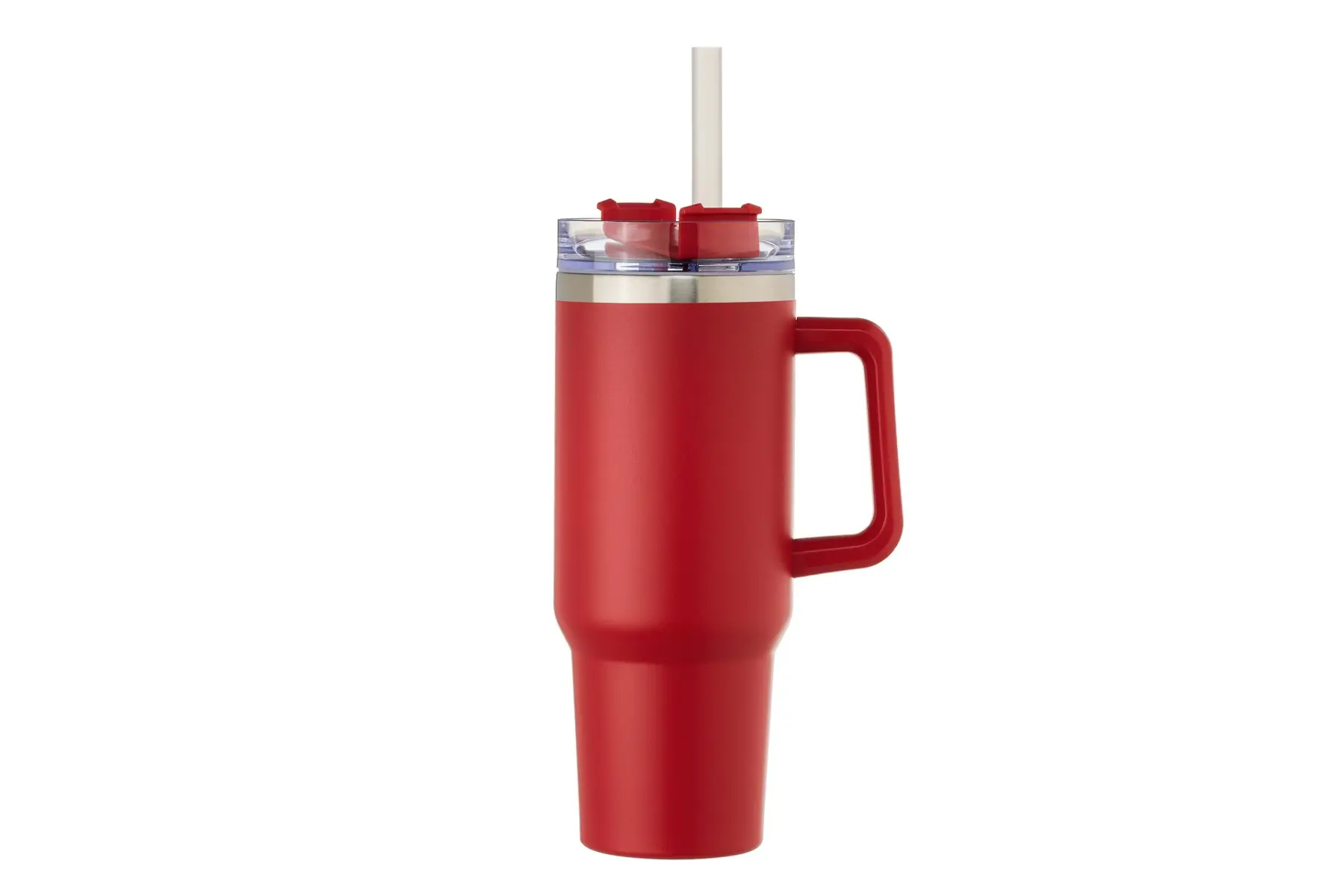 [VPS-230301- Red] 40oz SS Double Wall Vacuum Mug & Straw Lid with Twist Closure (Red)