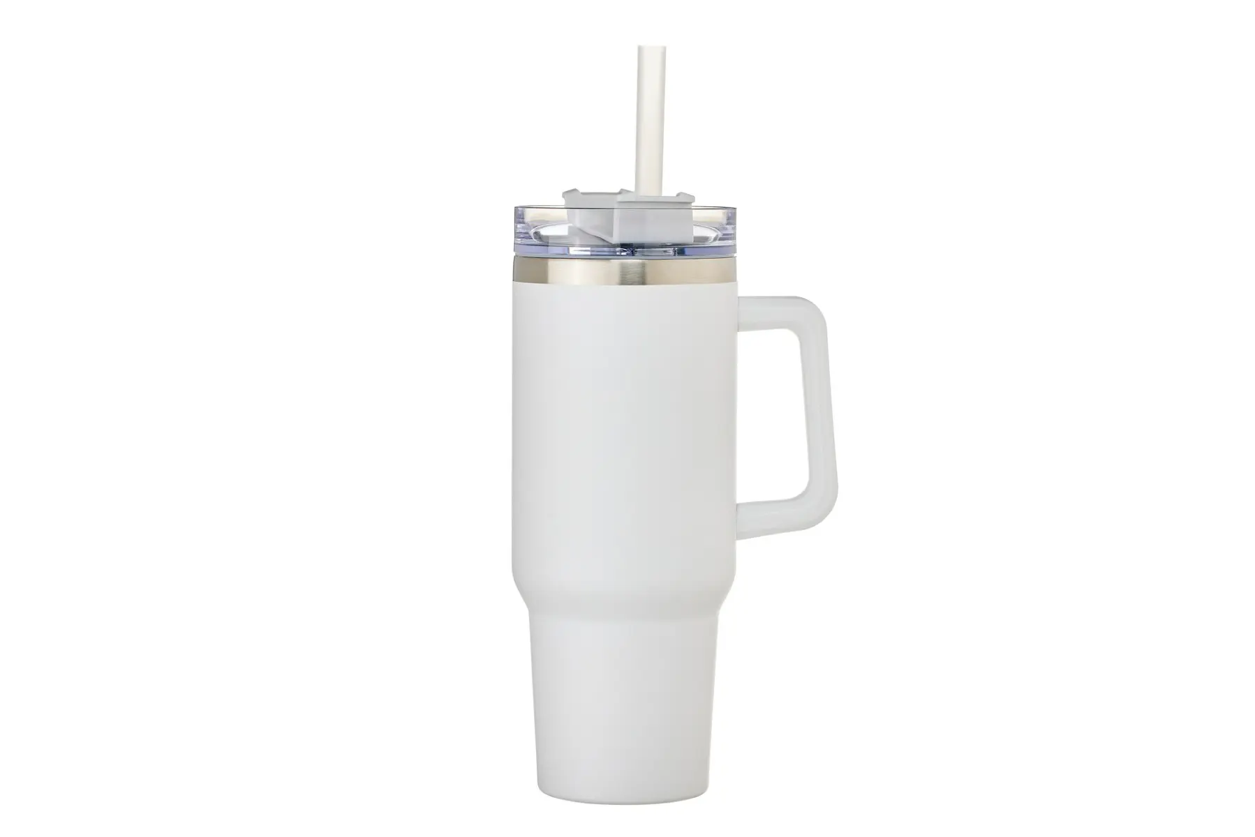 [VPS-230301- White] 40oz SS Double Wall Vacuum Mug & Straw Lid with Twist Closure (White)