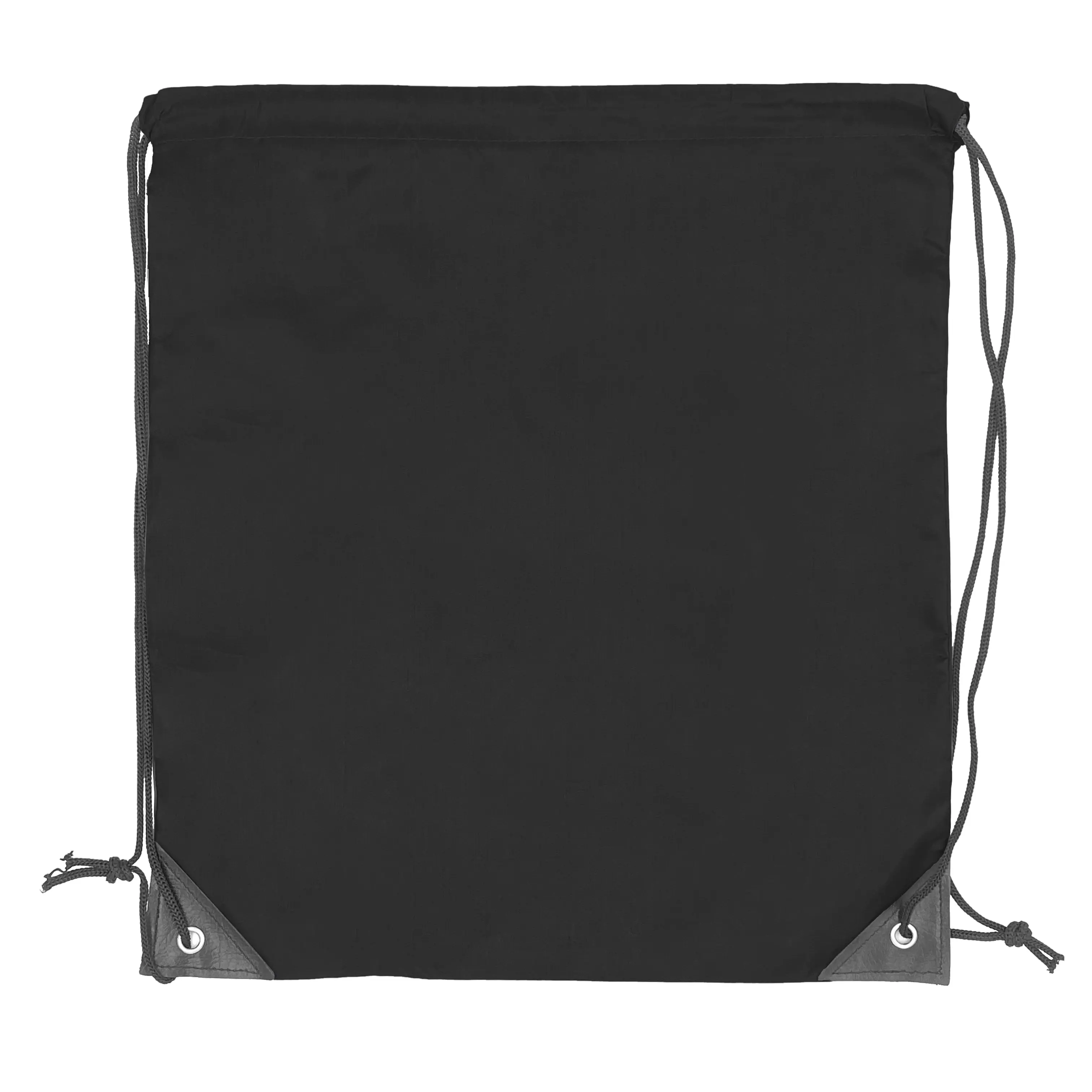 [WJ10869- BLK] 210D Polyester Drawstring Bag - (14in W x 17in H) (Black)