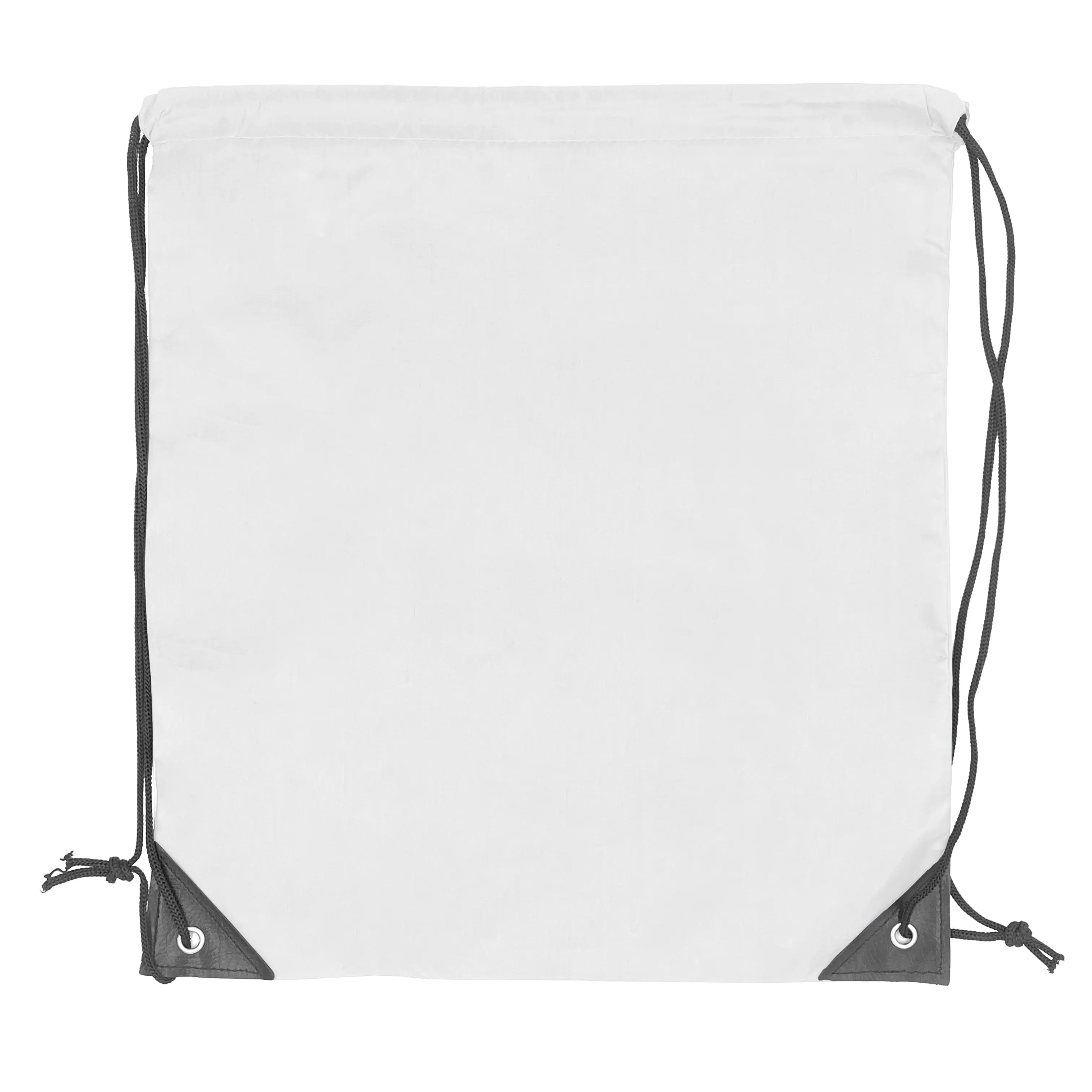 [WJ10869- WHT] 210D Polyester Drawstring Bag - (14in W x 17in H) (White)