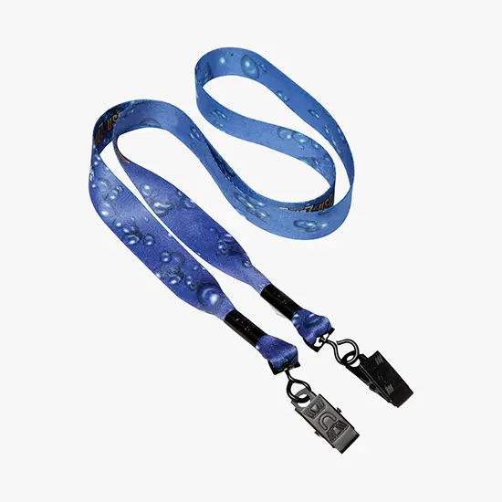 1" Double Ended Recycled Sublimated Full Color PET Eco-friendly Lanyard