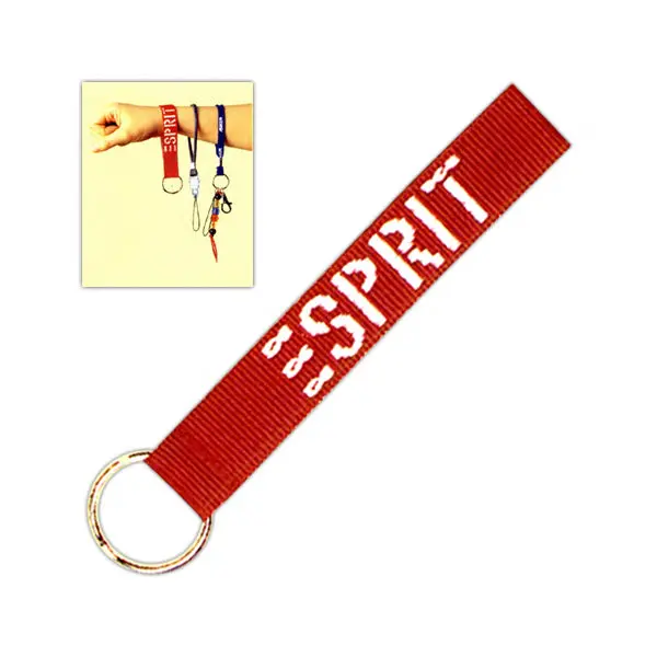 Woven Lanyard Wrist Strap with a Split Ring (3/4" x 10")