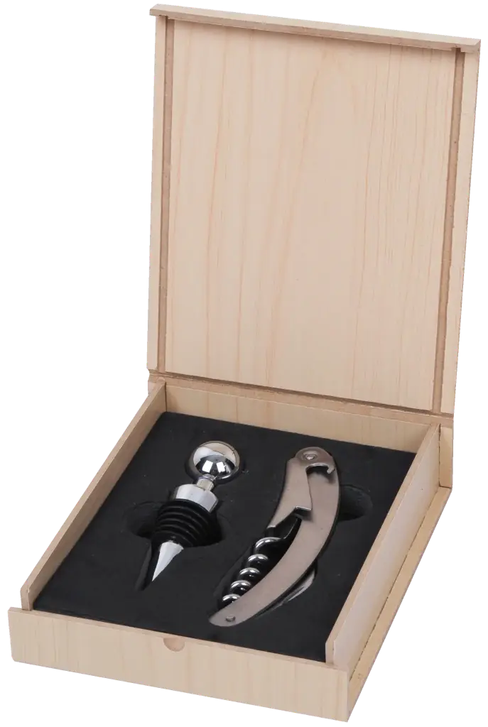 Stainless Wine Opener and Stopper, Light Case Set