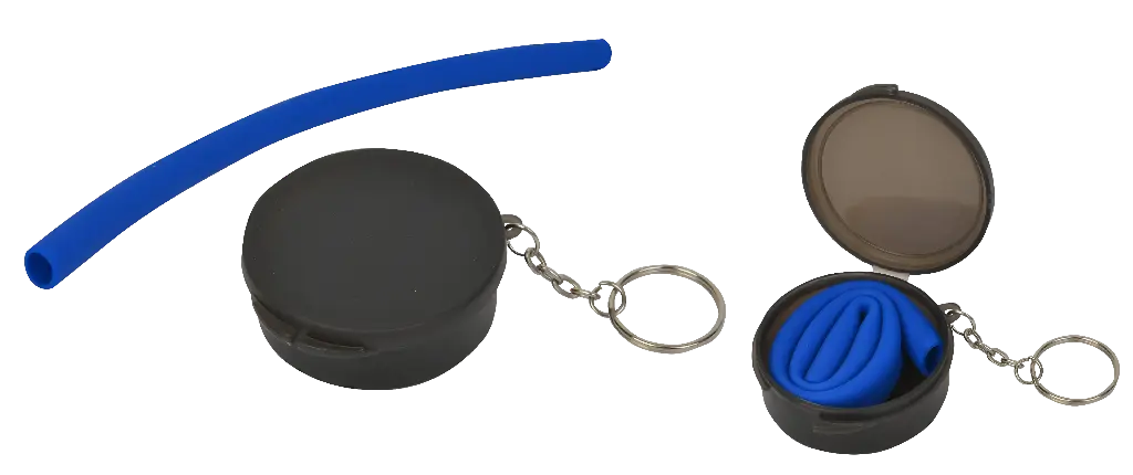 Reusable Silicone Straw in a Keychain Carrying Case