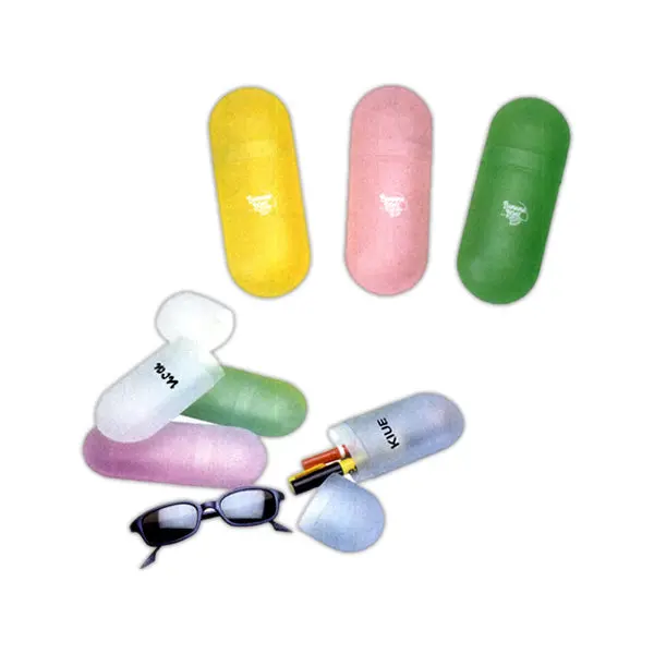 [B-397- White] Waterproof Hard Plastic Oval Sunglass Case (White)