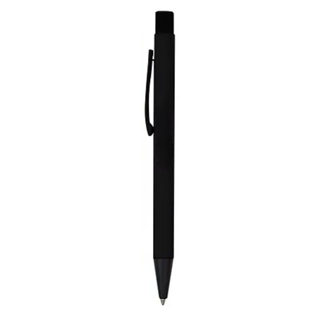 Soft Rubber Click Metal Ballpoint Pen w/Stylus & Chrome
