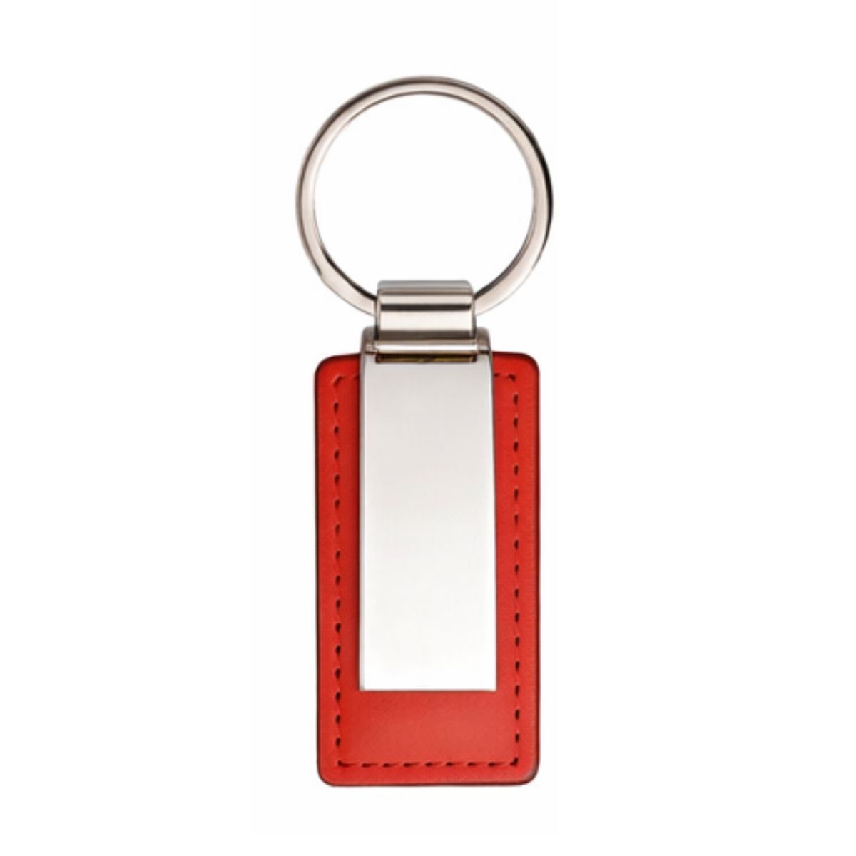 [VPS-20032-Red] Leatherette Metal Keychain (Red)