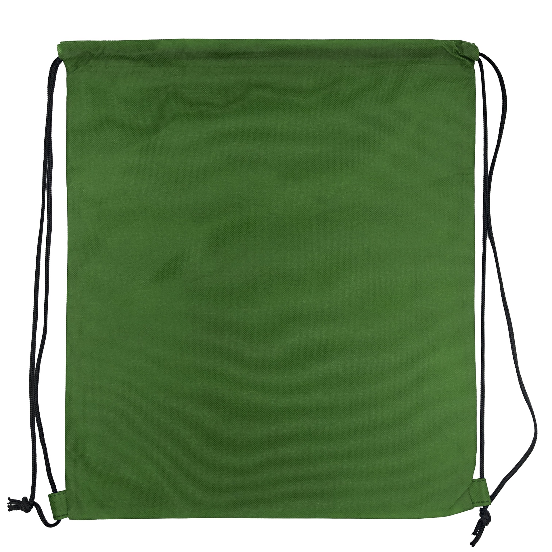 [WJ10870-AG] Non-woven Tundra Drawstring Bag (14in W x 17in H) (Army Green)