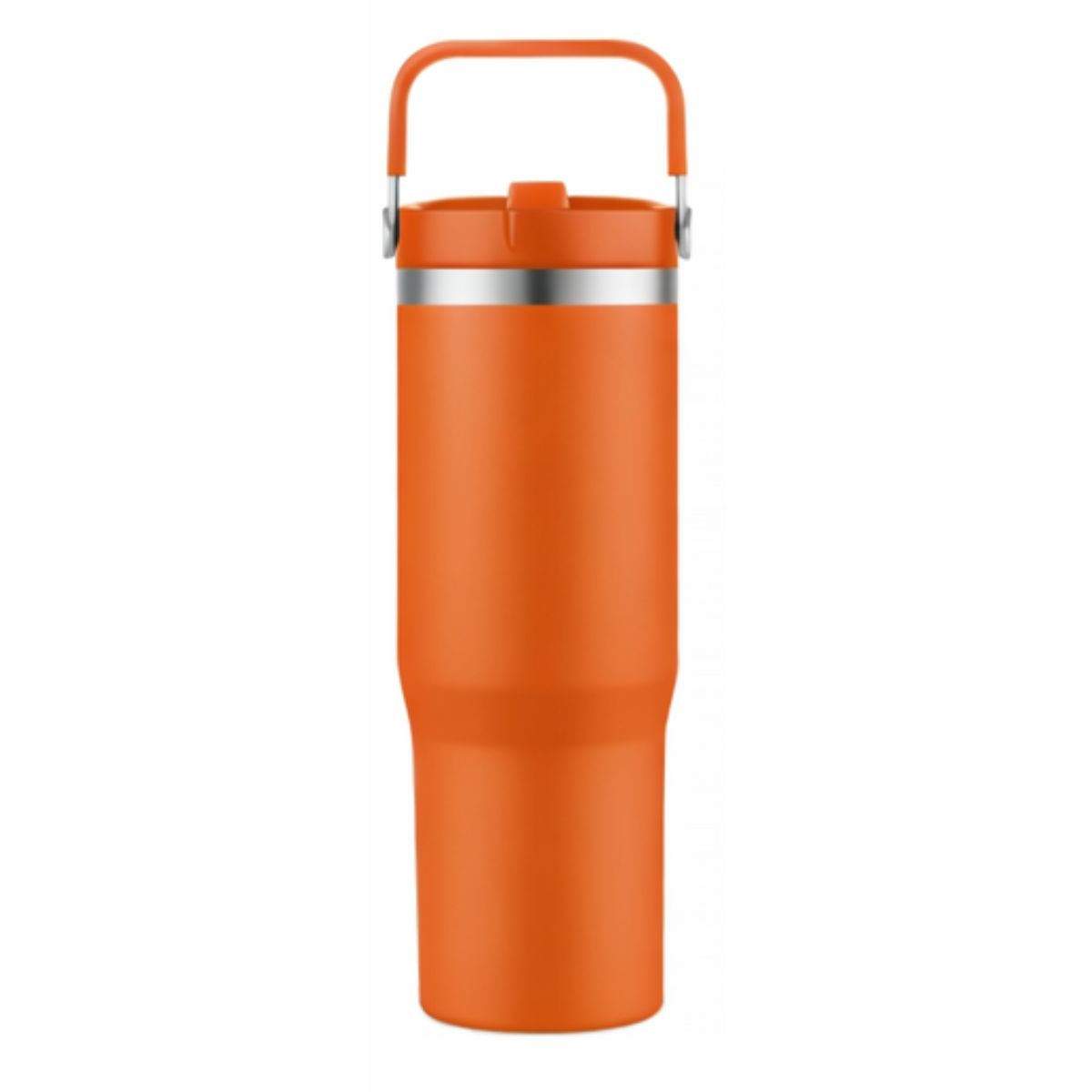 [LS-123AP-Orange] 30oz Double Wall tumbler with carrier. Plastic inner, SS outer with powder coating (Orange)