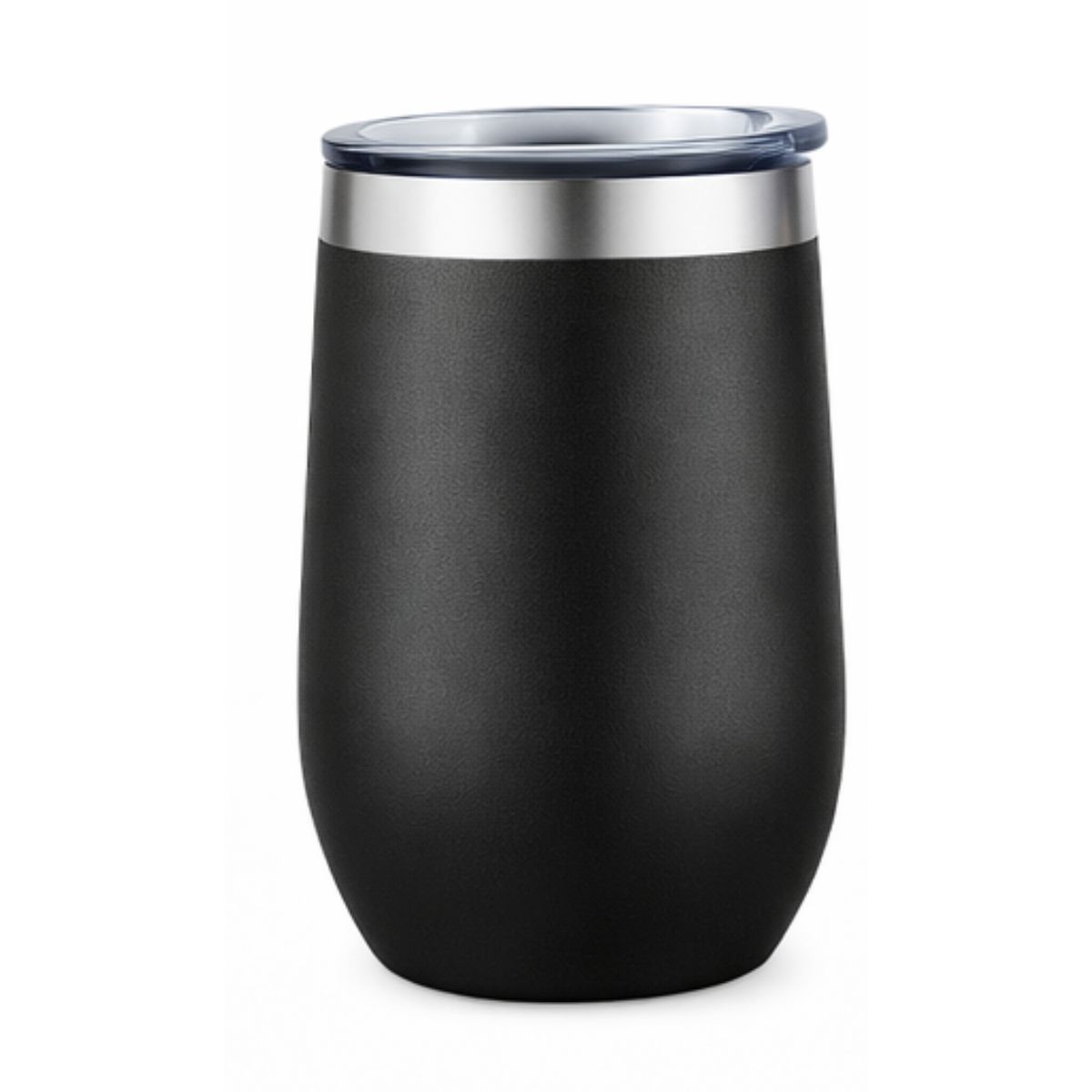 [LS-206AP-Matte Black] 12oz Double Wall Tumbler with Stainless Steel Rim (Matte Black)