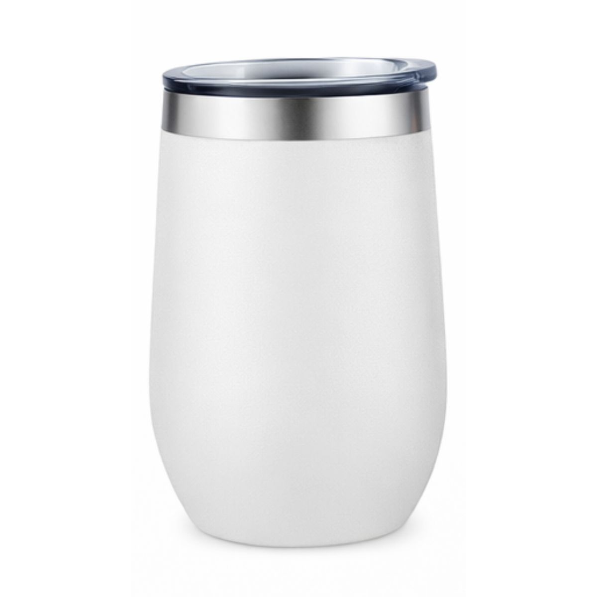 [LS-206AP-Matte White] 12oz Double Wall Tumbler with Stainless Steel Rim (Matte White)