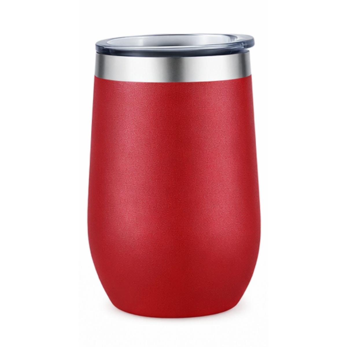 [LS-206AP-Matte Red] 12oz Double Wall Tumbler with Stainless Steel Rim (Matte Red)