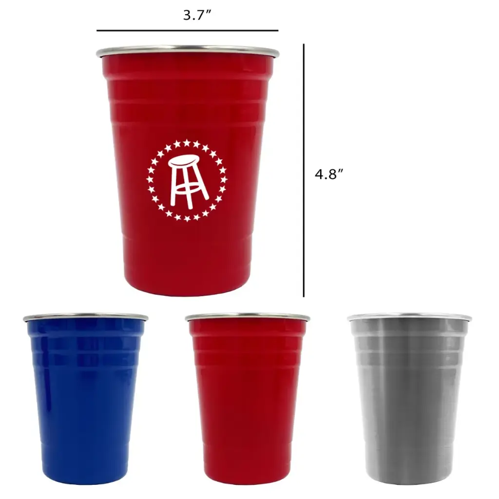 16oz Stainless Steel Party Beer Pin Cups