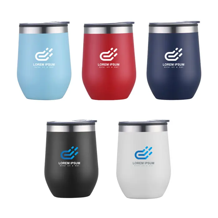 12oz Double Wall Tumbler with Stainless Steel Rim
