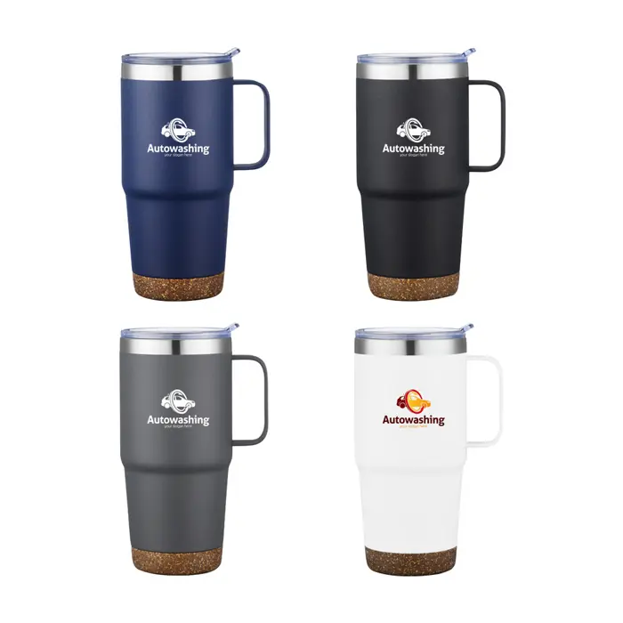 24oz Stainless Steel Travel Mug with Cork Bottom
