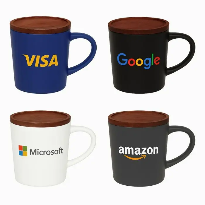 16OZ CERAMIC MUG WITH WOOD LID