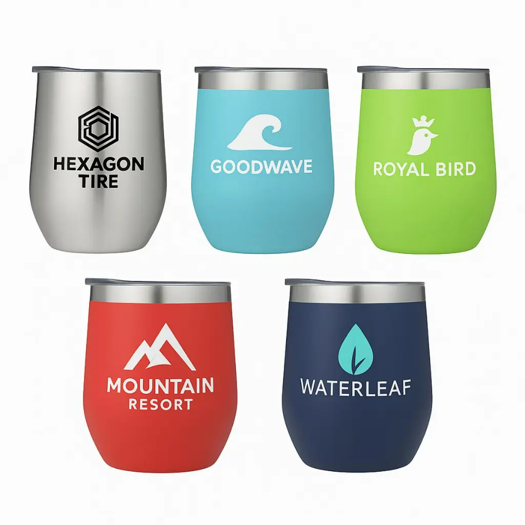 12oz. . Powder Coated Stainless Steel Double Wall SS Vacuum Wine Cup