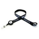 3/4" x 36" Polyester Silkscreen Lanyard with Retractable Reel