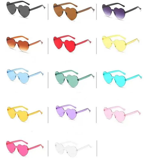 [SB-842] Rimless One Piece Heart Sunglasses